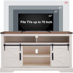 Farmhouse Wood TV Stand, Highboy Entertainment Center, Media Console