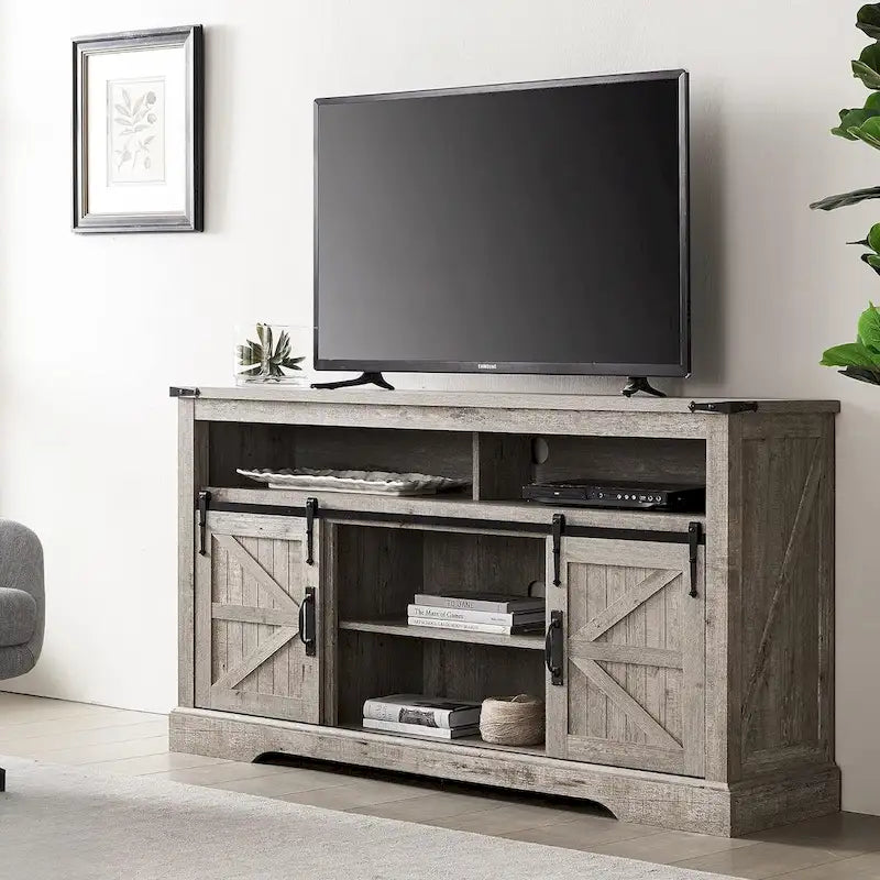 Farmhouse Wood TV Stand, Highboy Entertainment Center, Media Console