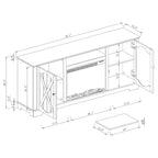 70 Farmhouse TV Stand with Fireplace, Fits up to 75 TV - 70W x 30H x 14.5D