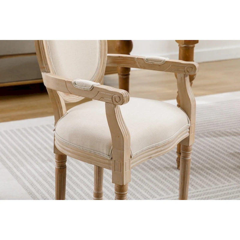 Upholstered Fabric Dining Armchair Set of 2