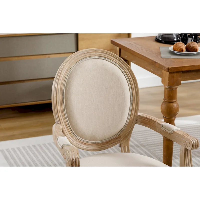Upholstered Fabric Dining Armchair Set of 2