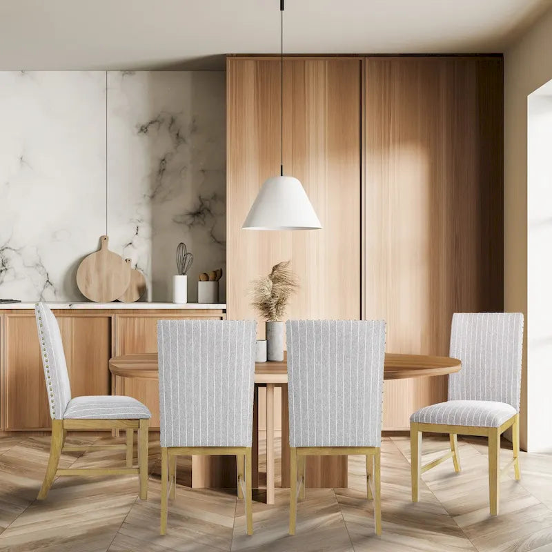 HomePop Upholstered Wood Apron Dining Chair - Set of 2