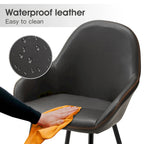 Glitzhome Set of 2/4/6 Mid-Century Modern Faux Leather Accent Dining Chairs
