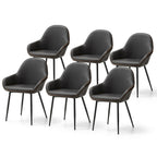 Glitzhome Set of 2/4/6 Mid-Century Modern Faux Leather Accent Dining Chairs