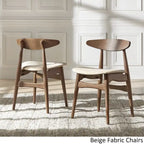 Nadine Dark Walnut Finish Glass Table Top Round Dining Set - Curved Back Chairs by iNSPIRE Q Modern