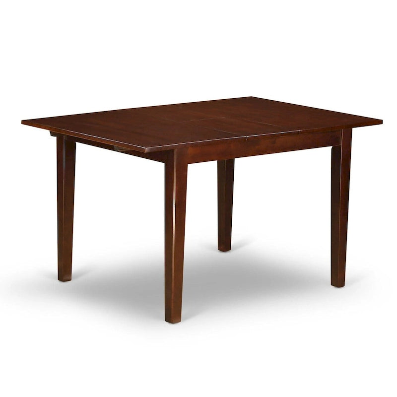 East West Furniture Dining Table Set Contains a Rectangle Dining Table and Dining Chairs with a Bench (Chair Seat Type Options)