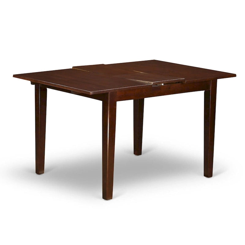 East West Furniture Dining Table Set Contains a Rectangle Dining Table and Dining Chairs with a Bench (Chair Seat Type Options)
