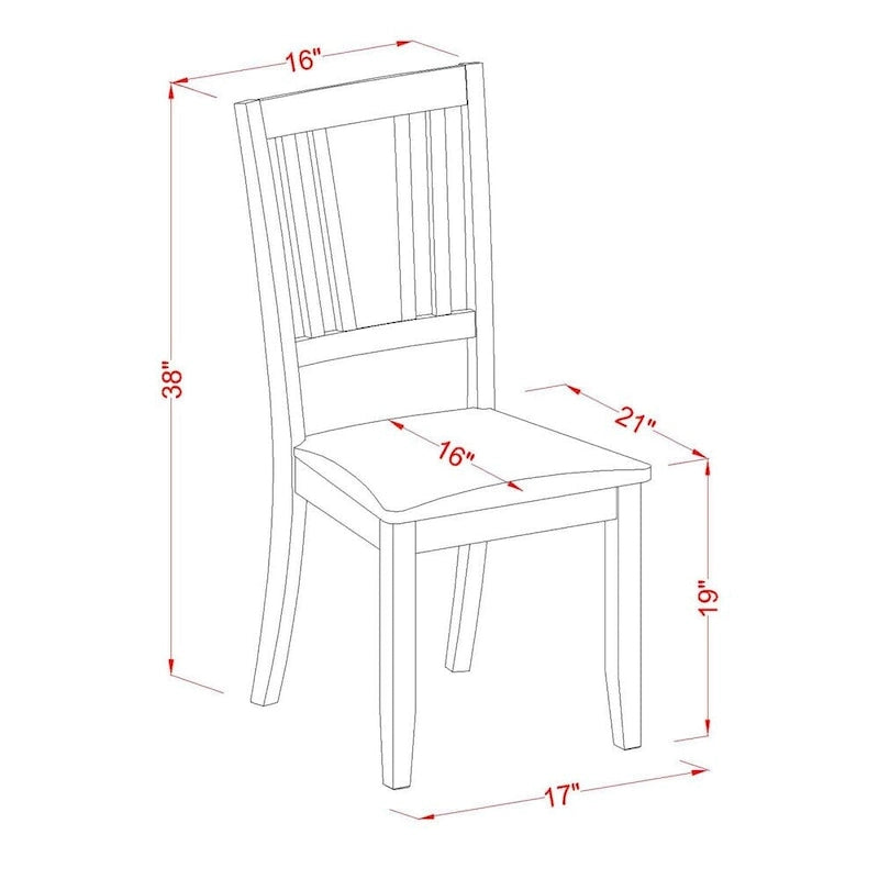 East West Furniture Dining Table Set Contains a Rectangle Dining Table and Dining Chairs with a Bench (Chair Seat Type Options)