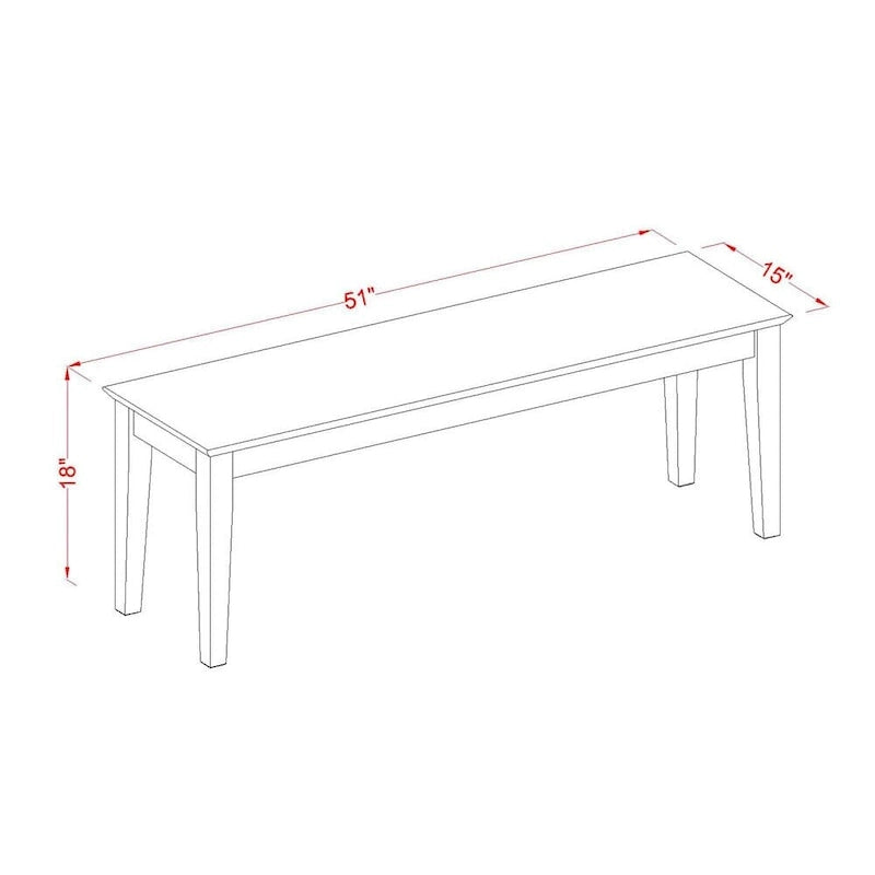 East West Furniture Dining Table Set Contains a Rectangle Dining Table and Dining Chairs with a Bench (Chair Seat Type Options)
