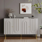 60-in Modern Blue/ Grey Lacquered 4 Door Wooden Sideboard Buffet Server Accent Storage Cabinet