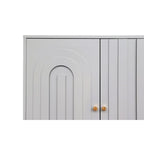 60-in Modern Blue/ Grey Lacquered 4 Door Wooden Sideboard Buffet Server Accent Storage Cabinet