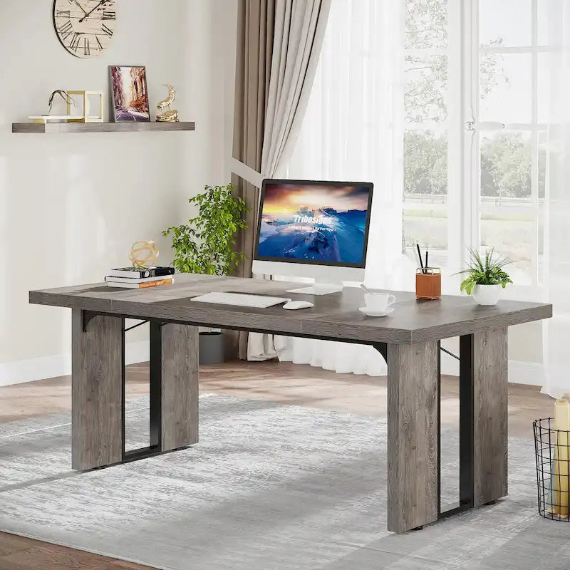 70.9 Executive Desk, Large Computer Office Desk Workstation