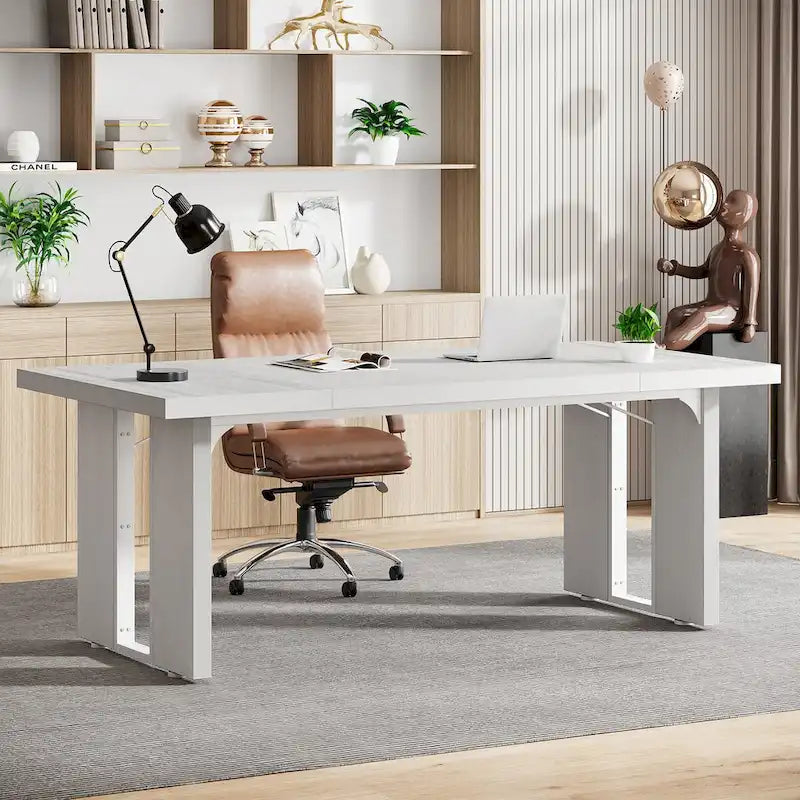 70.9 Executive Desk, Large Computer Office Desk Workstation