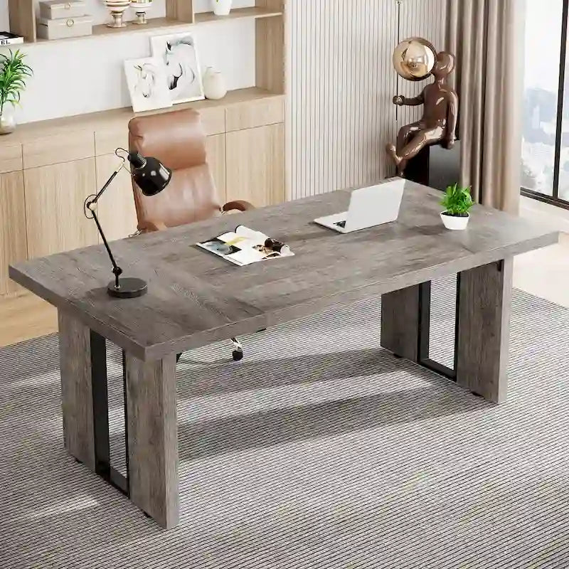 70.9 Executive Desk, Large Computer Office Desk Workstation