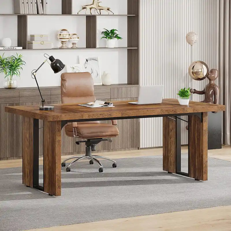 70.9 Executive Desk, Large Computer Office Desk Workstation