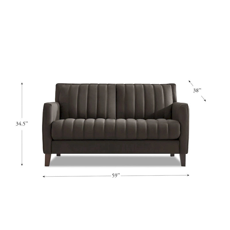Hydeline Ennis Top Grain Leather Sofa Loveseat and Chair Set - Sofa, Loveseat, Chair