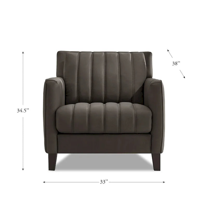 Hydeline Ennis Top Grain Leather Sofa Loveseat and Chair Set - Sofa, Loveseat, Chair