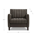 Hydeline Ennis Top Grain Leather Sofa Loveseat and Chair Set - Sofa, Loveseat, Chair