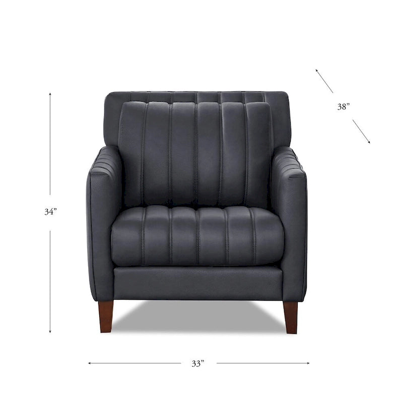 Hydeline Ennis Top Grain Leather Sofa Loveseat and Chair Set - Sofa, Loveseat, Chair