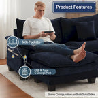 Modular Sectional Sofa Set Convertible Sectional Sleeper Sofa with Chaise for Apartment