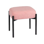 Faux Teddy Fur Round Vanity Stool, Ottoman Foot Stool