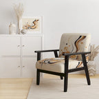 Designart Brown And Black Movement IV Upholstered Modern & Contemporary Accent Chair and Modern & Contemporary Arm Chair
