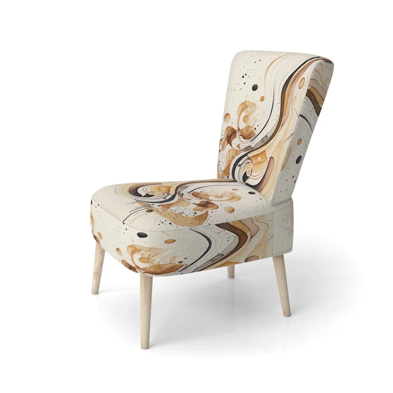 Designart Brown And Black Movement IV Upholstered Modern & Contemporary Accent Chair and Modern & Contemporary Arm Chair