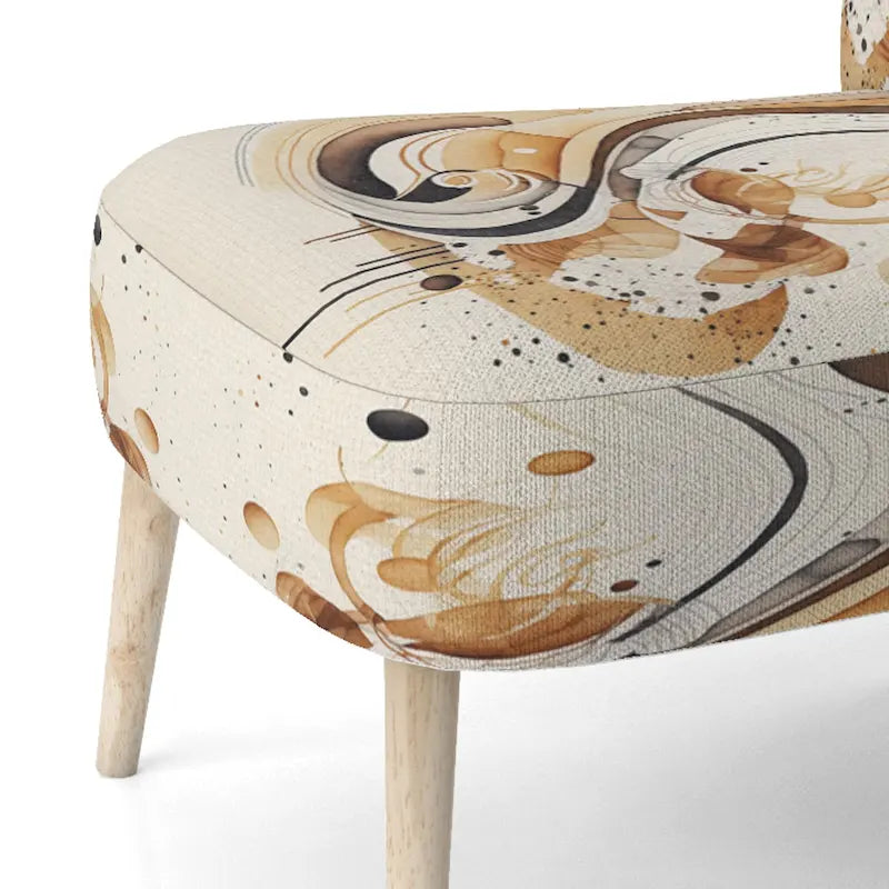 Designart Brown And Black Movement IV Upholstered Modern & Contemporary Accent Chair and Modern & Contemporary Arm Chair