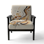 Designart Brown And Black Movement IV Upholstered Modern & Contemporary Accent Chair and Modern & Contemporary Arm Chair