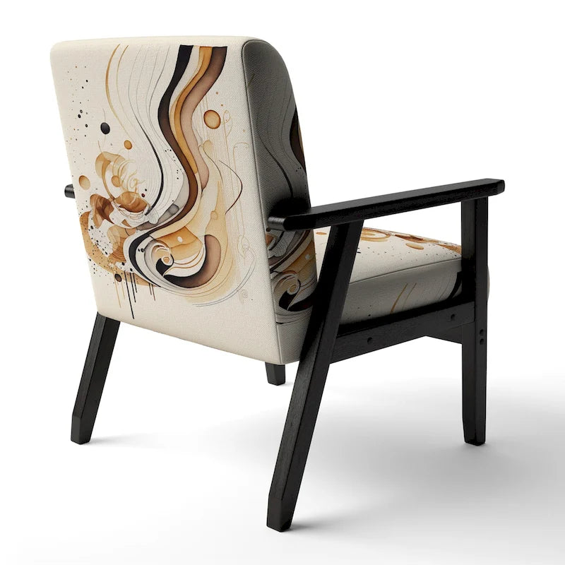 Designart Brown And Black Movement IV Upholstered Modern & Contemporary Accent Chair and Modern & Contemporary Arm Chair