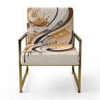 Designart Brown And Black Movement IV Upholstered Modern & Contemporary Accent Chair and Modern & Contemporary Arm Chair