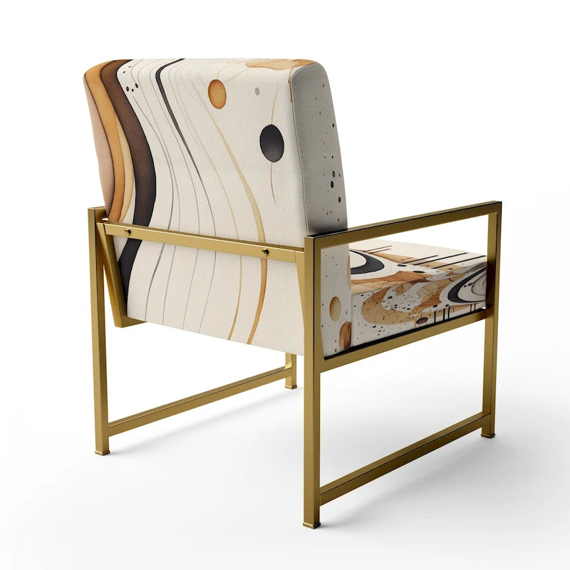 Designart Brown And Black Movement IV Upholstered Modern & Contemporary Accent Chair and Modern & Contemporary Arm Chair