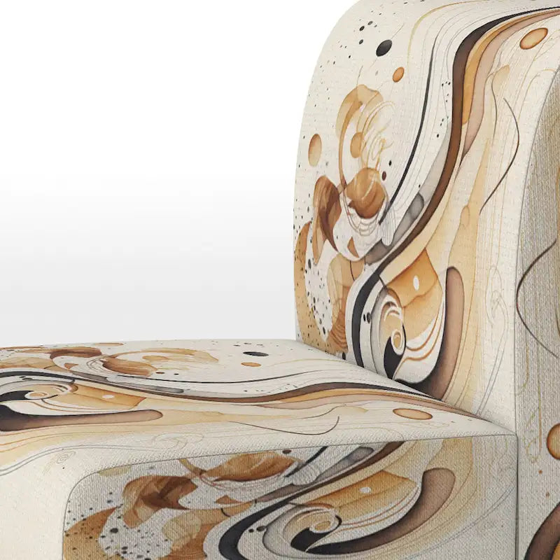 Designart Brown And Black Movement IV Upholstered Modern & Contemporary Accent Chair and Modern & Contemporary Arm Chair
