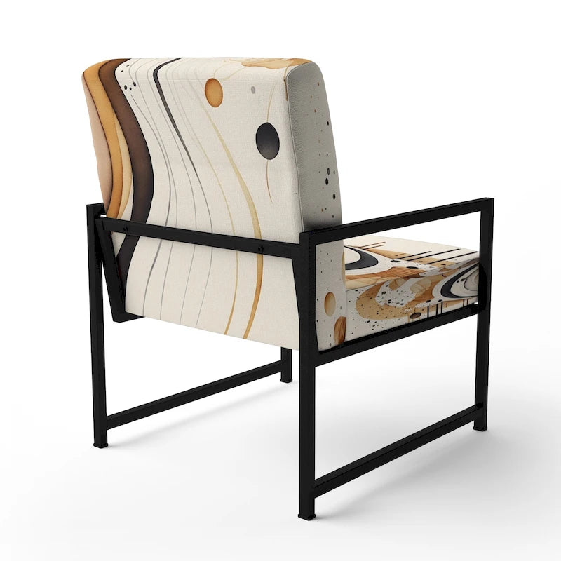 Designart Brown And Black Movement IV Upholstered Modern & Contemporary Accent Chair and Modern & Contemporary Arm Chair