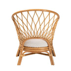 Bohemian Honey Rattan Accent Chair – Handcrafted, Removable Cushion