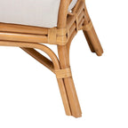 Bohemian Honey Rattan Accent Chair – Handcrafted, Removable Cushion