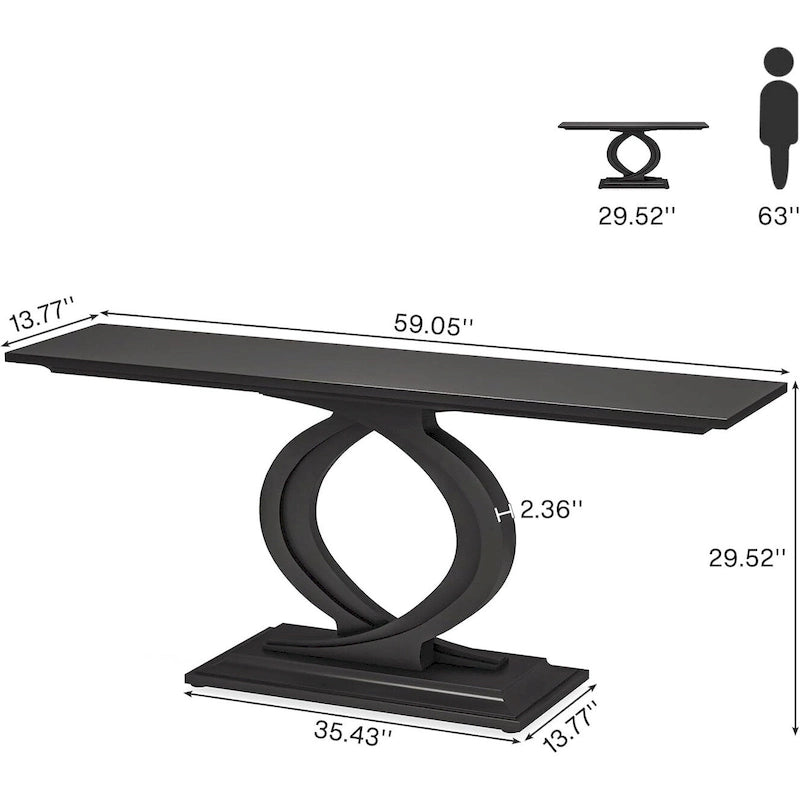 59 Inches Console Table for Entryway, Entry Hallway Table Sofa Table
