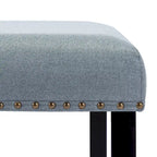Modern 44 L Nailhead Trim Upholstered Bench with Wood Legs