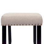 Modern 44 L Nailhead Trim Upholstered Bench with Wood Legs