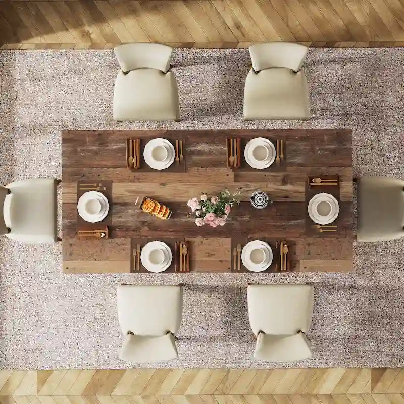Farmhouse Wood Rectangular Dinner Dining Table for Kitchen Dining Room