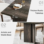 Farmhouse Wood Rectangular Dinner Dining Table for Kitchen Dining Room