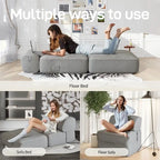 WOWMAX Convertible Folding Sofa Bed Folding Chair Bed with Back Bolster