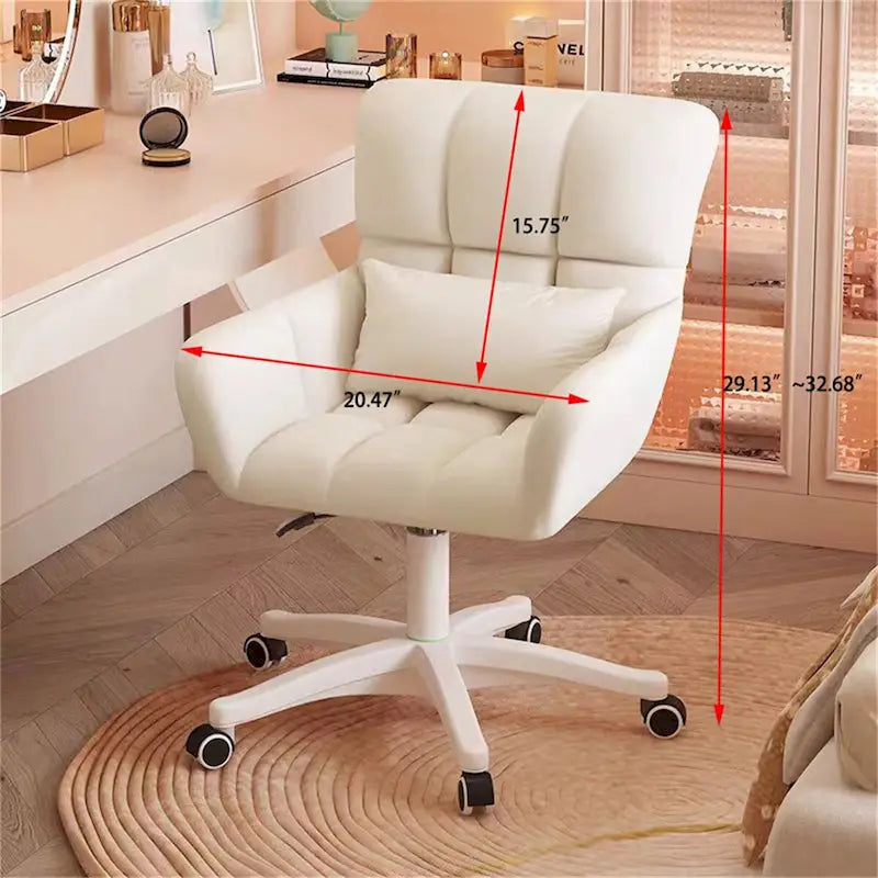Upholstered Task Chair,Home Office Desk Chair with pillow,360Swivel