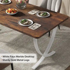 63 Inch Rustic Rectangular Dining Table for 4 to 6