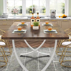 63 Inch Rustic Rectangular Dining Table for 4 to 6