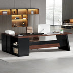 78.7-inch L Shaped Executive Desk with Drawers and Lateral File Cabinet