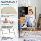 Folding Chair,Leather Padded Folding Chair,Sturdy Metal Chairs,2 PCS