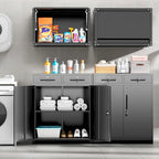 36 H Metal Locking Garage Storage Cabinet with 2 Drawers and Adjustable Shelves