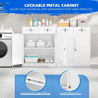 36 H Metal Locking Garage Storage Cabinet with 2 Drawers and Adjustable Shelves