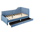 Twin Size Upholstered Corduroy Daybed with Drawers